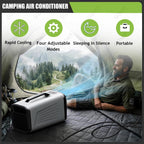  RV Climatiseur 5200 BTU Portable Camping AC Unit 400W Ventilateur De Déshumidificateur De Refroidissement Silencieux Pour Tente Van Outdoor Travel Gray