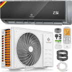  KESSER® Climatiseur SET Split – Wi-Fi/application – Refroidissement A++/chauffage A+ – Réfrigérant R32 – Télécommande, Matériel De Montage 9 000 BTU/h (2 600 Watts) Blanc [Classe énergétique A++]