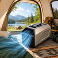  Climatiseur Mobile 3 En 1, 4500/5100 Btu, Idéal Pour Le Camping (Tente, Camping-Car, Fourgon Aménagé), Auto-Évaporateur, Minuterie 24 H, Télécommande, Fonctionnement Silencieux 1300W