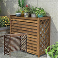 GENERIC Housse De Climatiseur D'extérieur En Bois Et Support De Fleurs à Persiennes En Bois Massif élégant Protecteur De Climatiseur Cache-radiateur à Vapeur Support D'affichage Multifonction