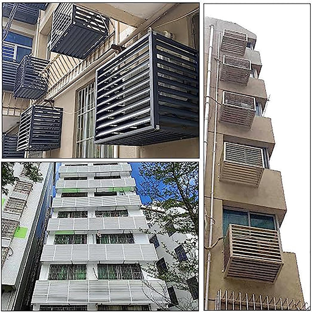 GENERIC Housse De Protection Décorative En Alliage D'aluminium Pour Climatiseur, Condensateurs Et Pompes à Chaleur, Résistant Aux Intempéries Pour Une Durabilité Accrue