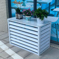  Housse De Protection Contre Les Intempéries Pour Climatiseur Extérieur - En Aluminium - Pour Pompe à Chaleur - Protection Contre La Vie Privée - Blanc
