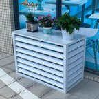  Housse De Protection Contre Les Intempéries Pour Climatiseur Extérieur - En Aluminium - Pour Pompe à Chaleur - Protection Contre La Vie Privée - Blanc