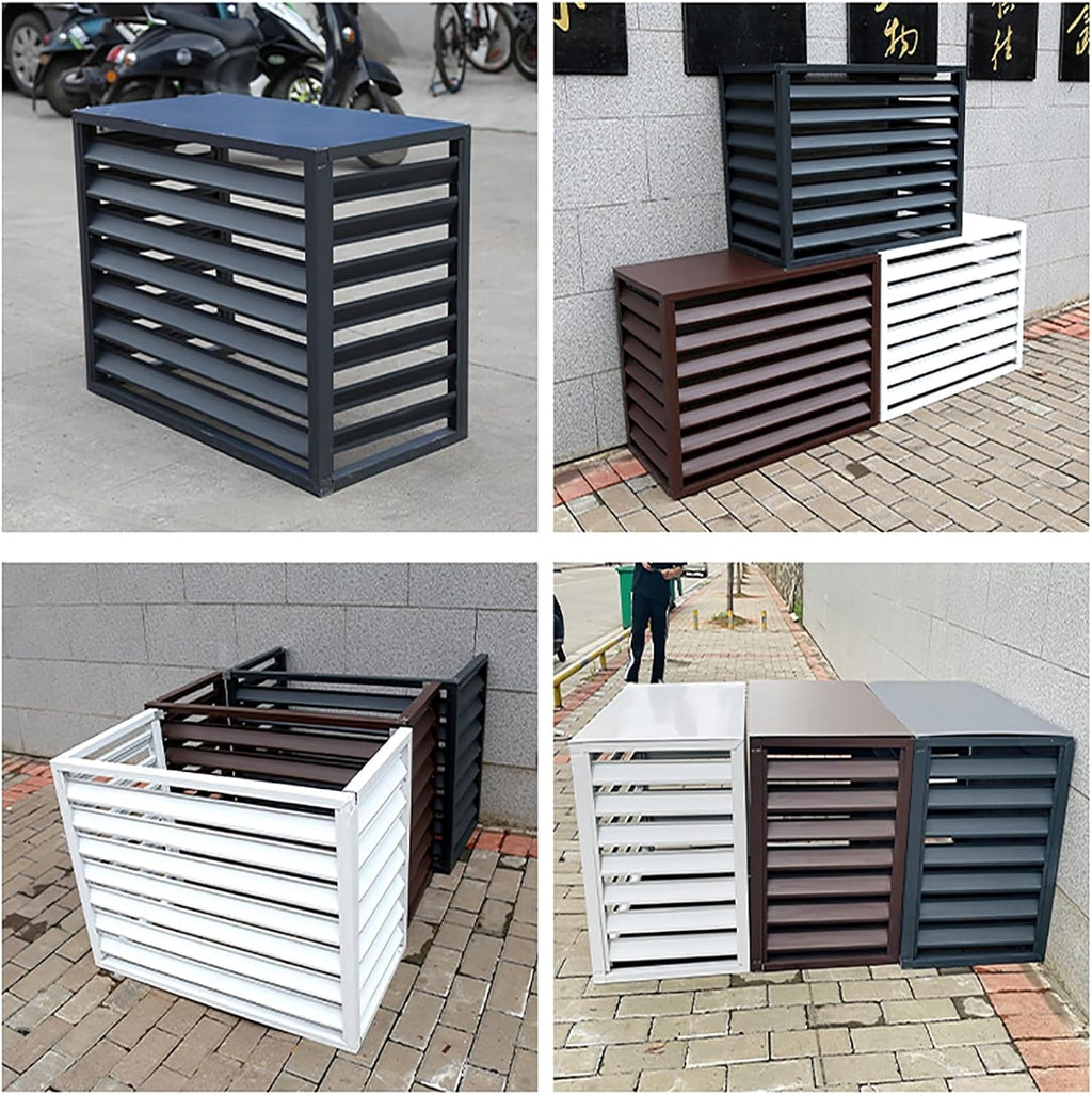 GENERIC Écran De Protection Pour Climatiseur En Aluminium - Clôture D'intimité élégante Pour Climatiseur - Protection Pour Pompe à Chaleur - Solution De Rangement Extérieure