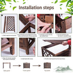 GENERIC Housse En Bois Pour Climatiseur Avec écran Décoratif - Grille De Protection Contre La Corrosion - 110 X 50 X 145 Cm - Élégant Support Pour Plantes Et Clôture
