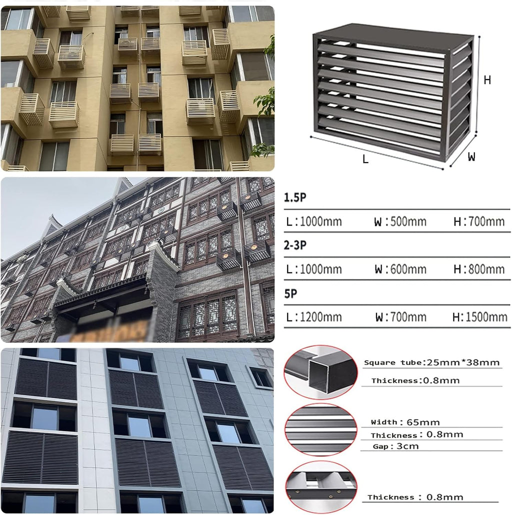  Housse De Protection Décorative En Aluminium Pour Climatiseur Extérieur Toutes Saisons - Clôture D'intimité Autonome Pour Unités AC Et Poubelles - Protection élégante