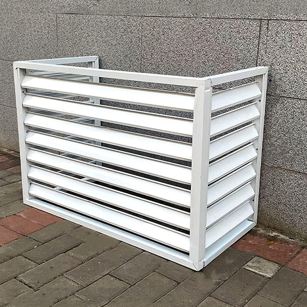 GENERIC Bâche Robuste En Aluminium Pour Climatiseur Et Clôture D'intimité Pour Unités Extérieures – Étagère à Persiennes Pour Balcon Et Jardin Blanc 100 X 70 X 50 Cm