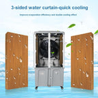 GENERIC Refroidisseur D'air Portable 70L Avec Rideaux De Glace, Refroidisseur D'évaporation 3-en-1 Et Humidiificateur Pour L'intérieur Extérieur, Unité De Refroidissement Pitoyable Et Tranquille Sur Les Roues