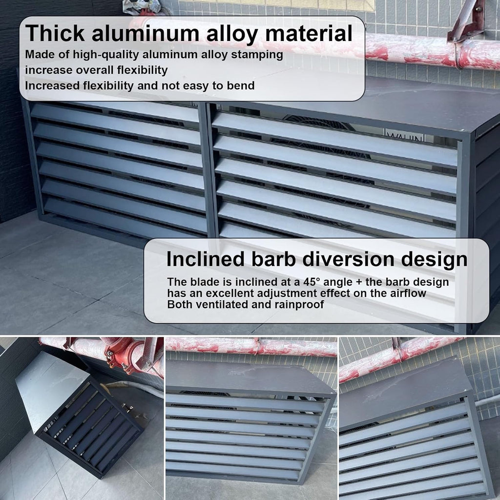 GENERIC Couvercle De Climatiseur En Aluminium Pour Unité Extérieure, Mini Climatiseur Divisé, Protection Contre Les Intempéries CVC, Couvercle De Radiateur Pour Unités De Climatisation