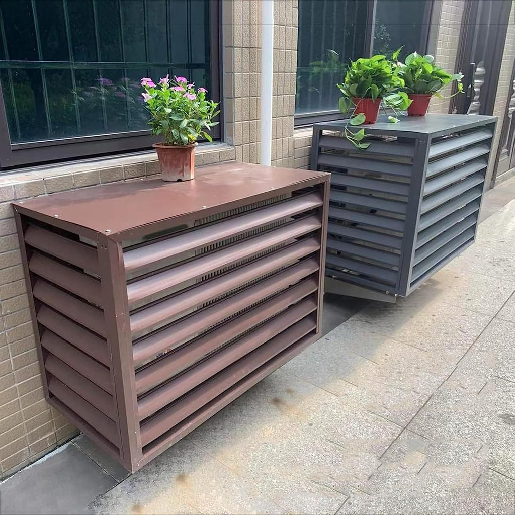  Housse De Protection Décorative En Aluminium Pour Climatiseur Extérieur Et Pompe à Chaleur - Pour Unités De Climatisation Et Ordures - Utilisation En Intérieur/extérieur
