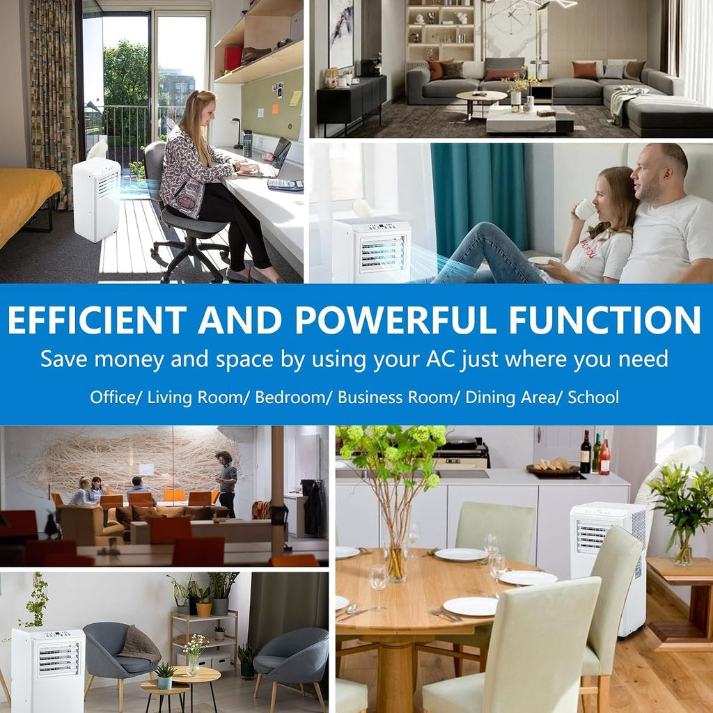  Climatiseur Portable 10 000 BTU, Unité AC 3 En 1 Avec Refroidissement Rapide, économie D'énergie, Télécommande, Minuterie De 24 Heures, Rafraîchit Les Pièces Jusqu'à 450 Mètres Carrés