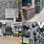 GENERIC Housse De Protection En Aluminium Pour Climatiseur Et Clôture De Confidentialité Décorative Pour Extérieur - Condensateur CA - Pour Pompe à Chaleur - Design Résistant Aux Intempéries