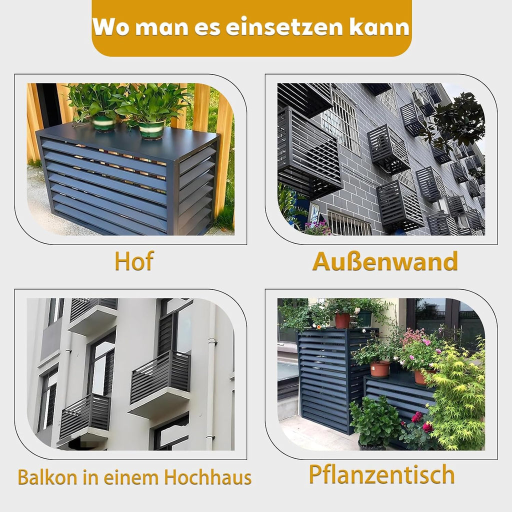  Housse De Climatiseur Extérieur Avec Bordure En Aluminium – Protection De Pompe à Chaleur – Dessus Plat Marron Pour Unités L120/W70/H150 (5P) – Design Résistant Aux Intempéries