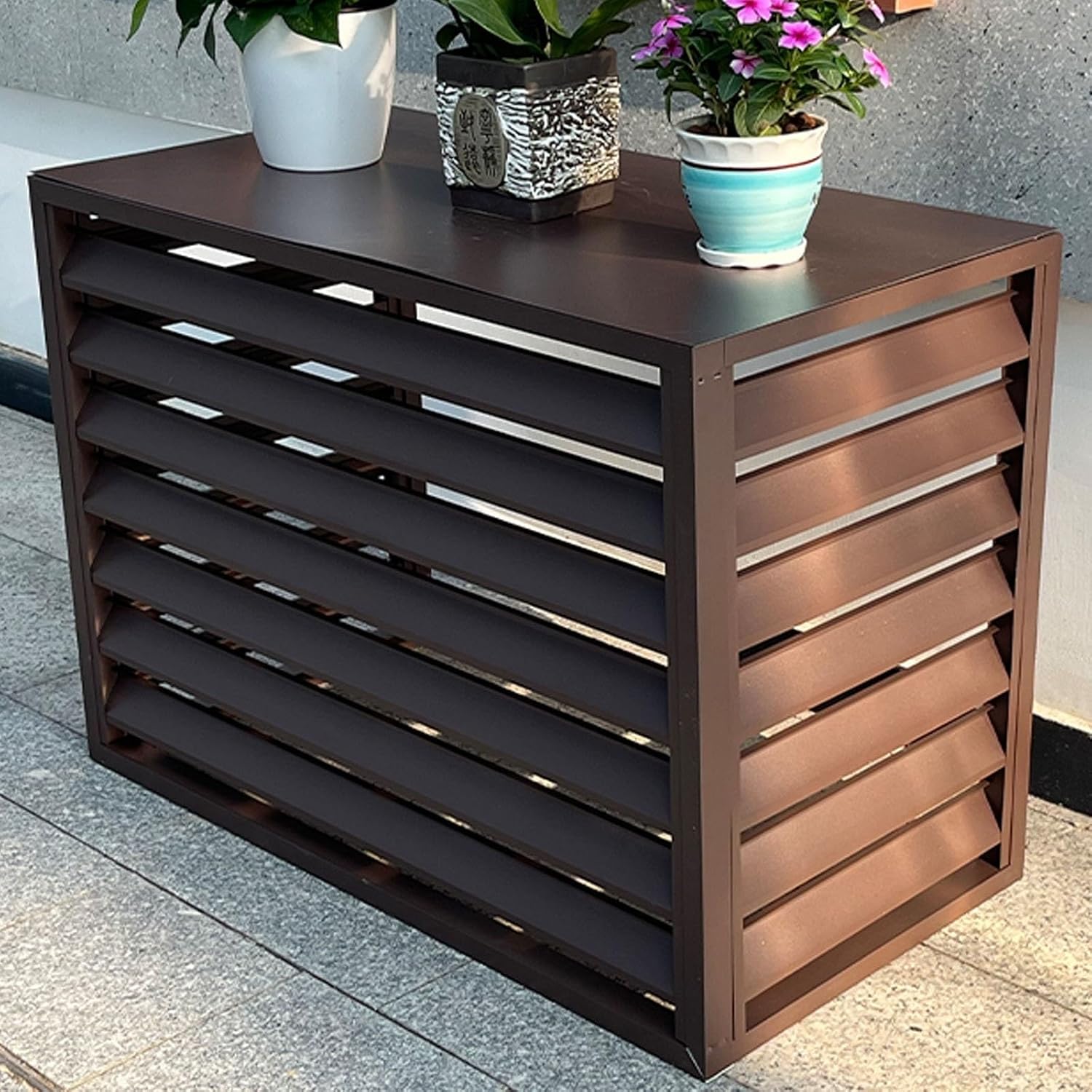  Housse En Métal Pour Climatiseur Extérieur – Protection Résistante Aux Intempéries Qui S'adapte à La Plupart Des Unités Standard Résistante à La Rouille, Installation Facile, Idéale Pour Toutes Les