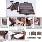 GENERIC Couvercle De Climatiseur Extérieur En Bois Pour Radiateur - Anti-corrosion - Pompe à Chaleur - Grille De Protection Décorative Pour Fleurs - 85 X 80 Cm