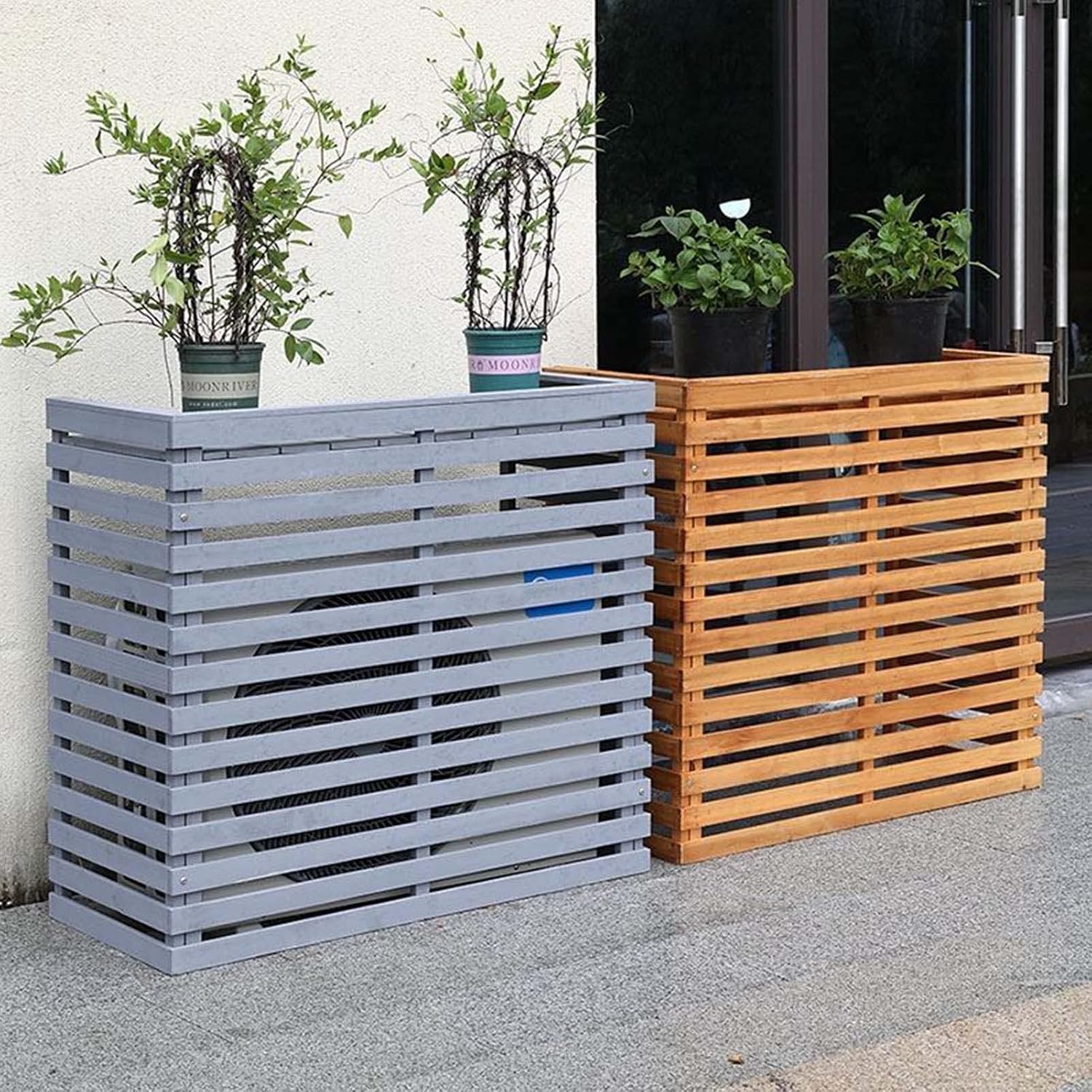 GENERIC Housse De Protection En Bois Pour Climatiseur Central Résistant Aux Intempéries Avec écran De Clôture En Bois Massif De Qualité Supérieure