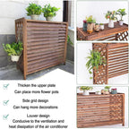 GENERIC Couvercle De Climatiseur Extérieur En Bois Pour Radiateur - Anti-corrosion - Pompe à Chaleur - Grille De Protection Décorative Pour Fleurs - 85 X 80 Cm