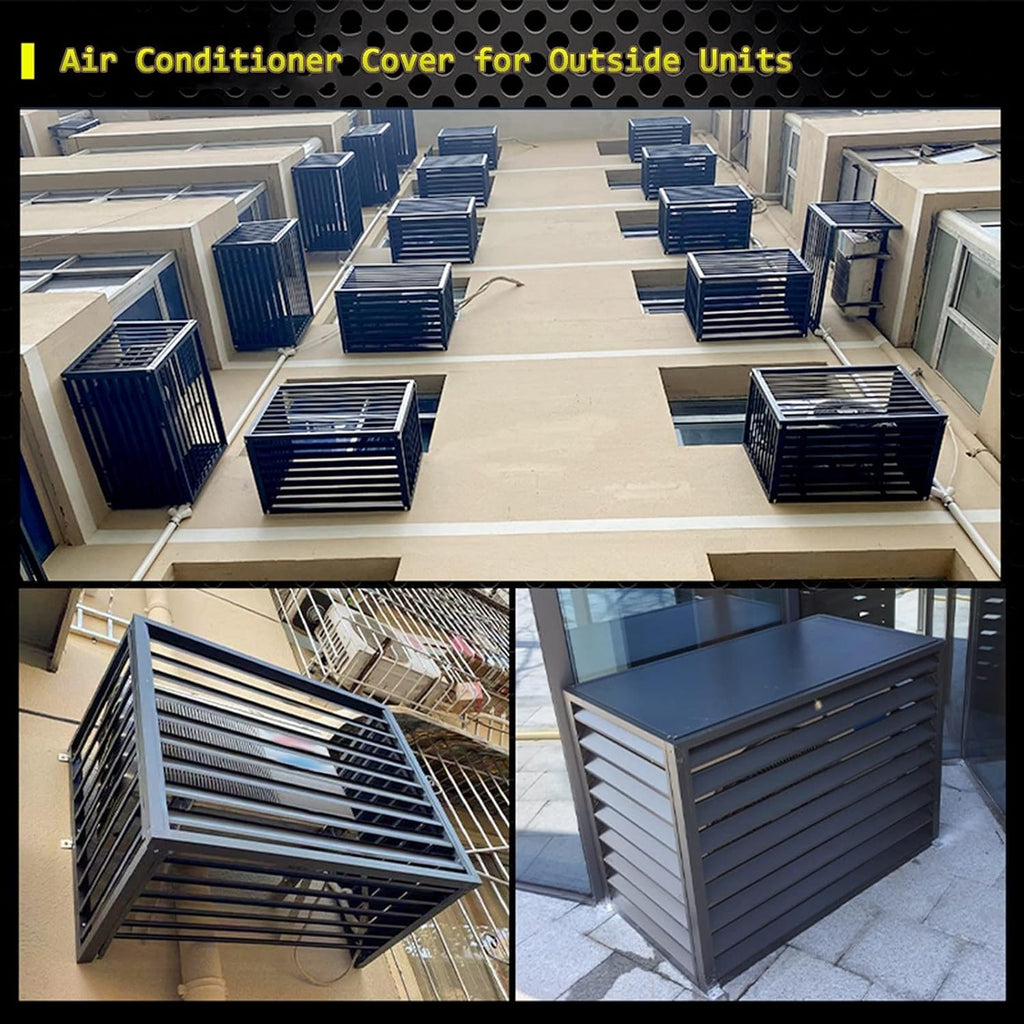  Housse De Climatiseur Extérieur En Aluminium Toutes Saisons - Protection AC - Écran De Clôture Décoratif Autonome Pour Poubelle Et équipement De Piscine