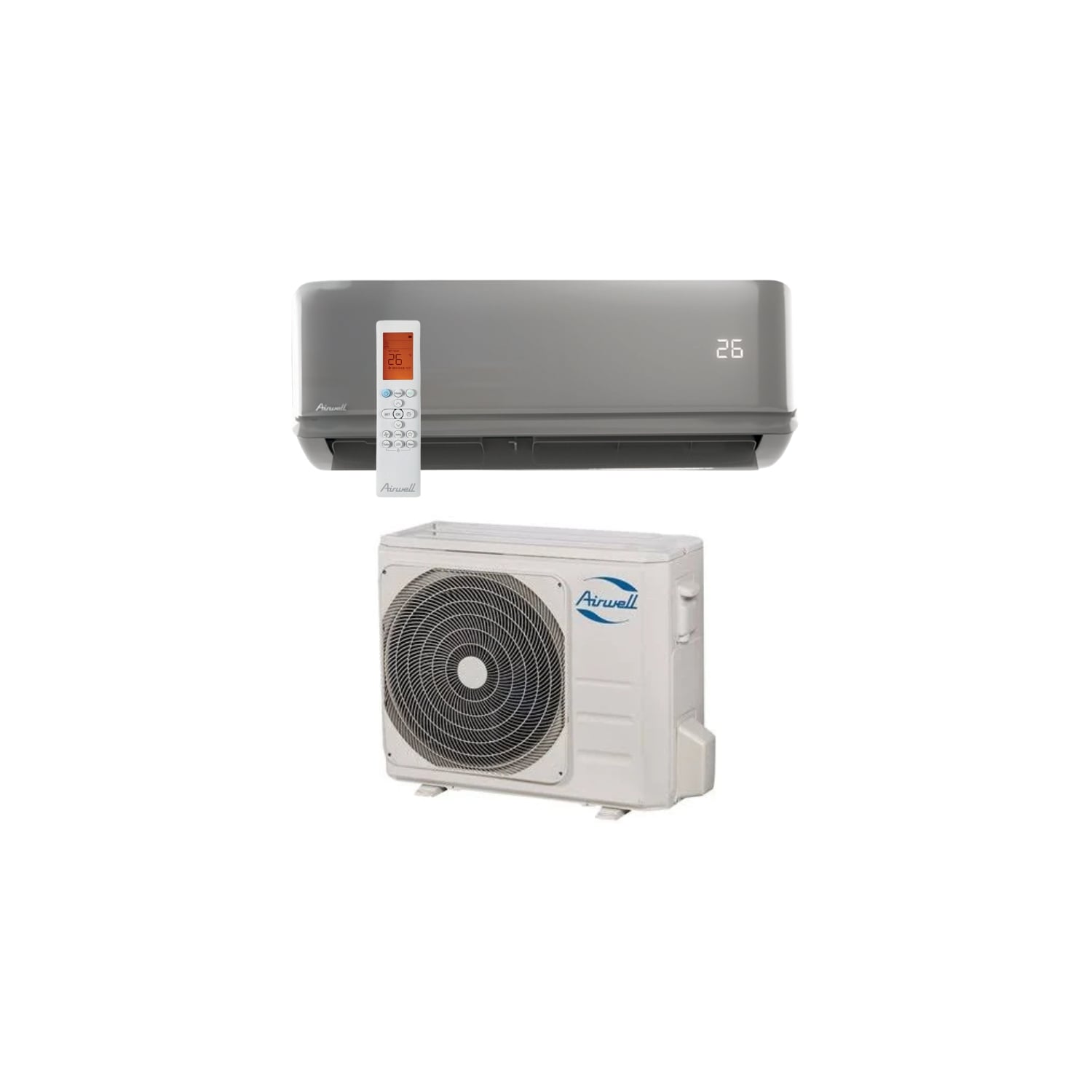  Climatisation Unité Extérieure Ydab Et Unité Intérieure Murale Hdmb Harmonia Gris 3.5 Kw - Airwell