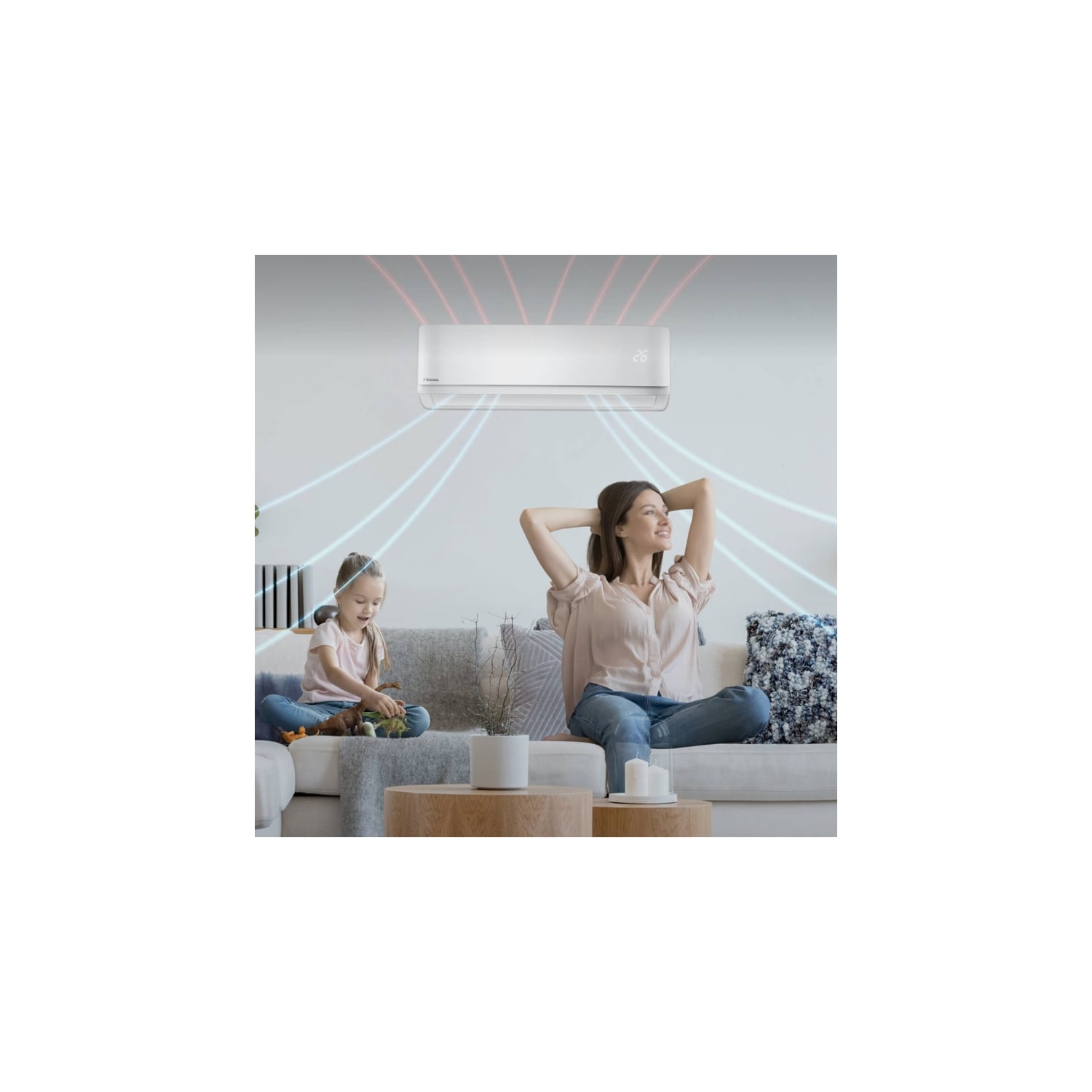 Climatiseur Mural Réversible Hdmb Harmonia Gris 3.5 Kw Wifi Intégré - Airwell - 7sp024039