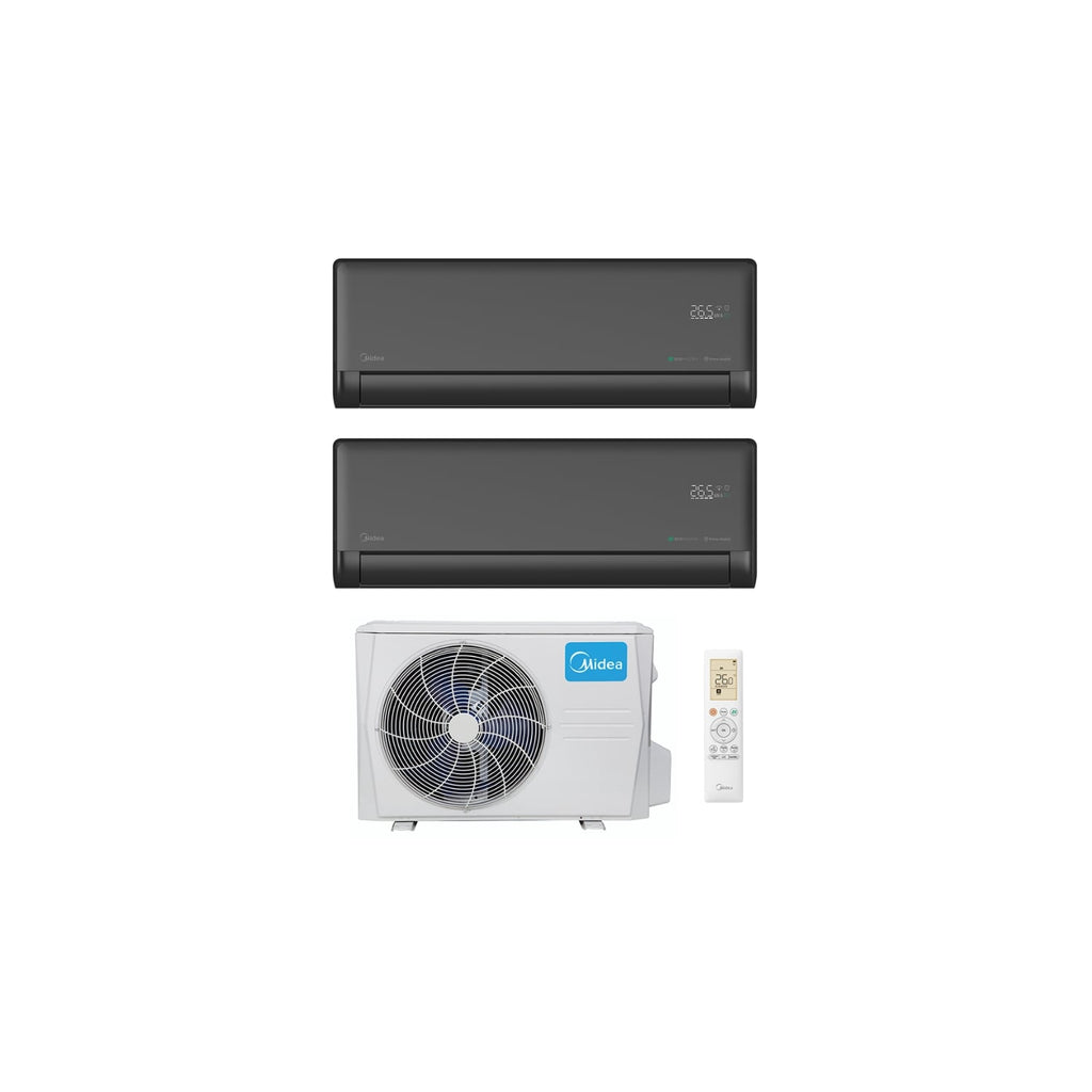  Ensemble Climatiseur Reversible Bi-split 3,5kw + 3,5kw Mural Connecté Solstice Noir - Midea